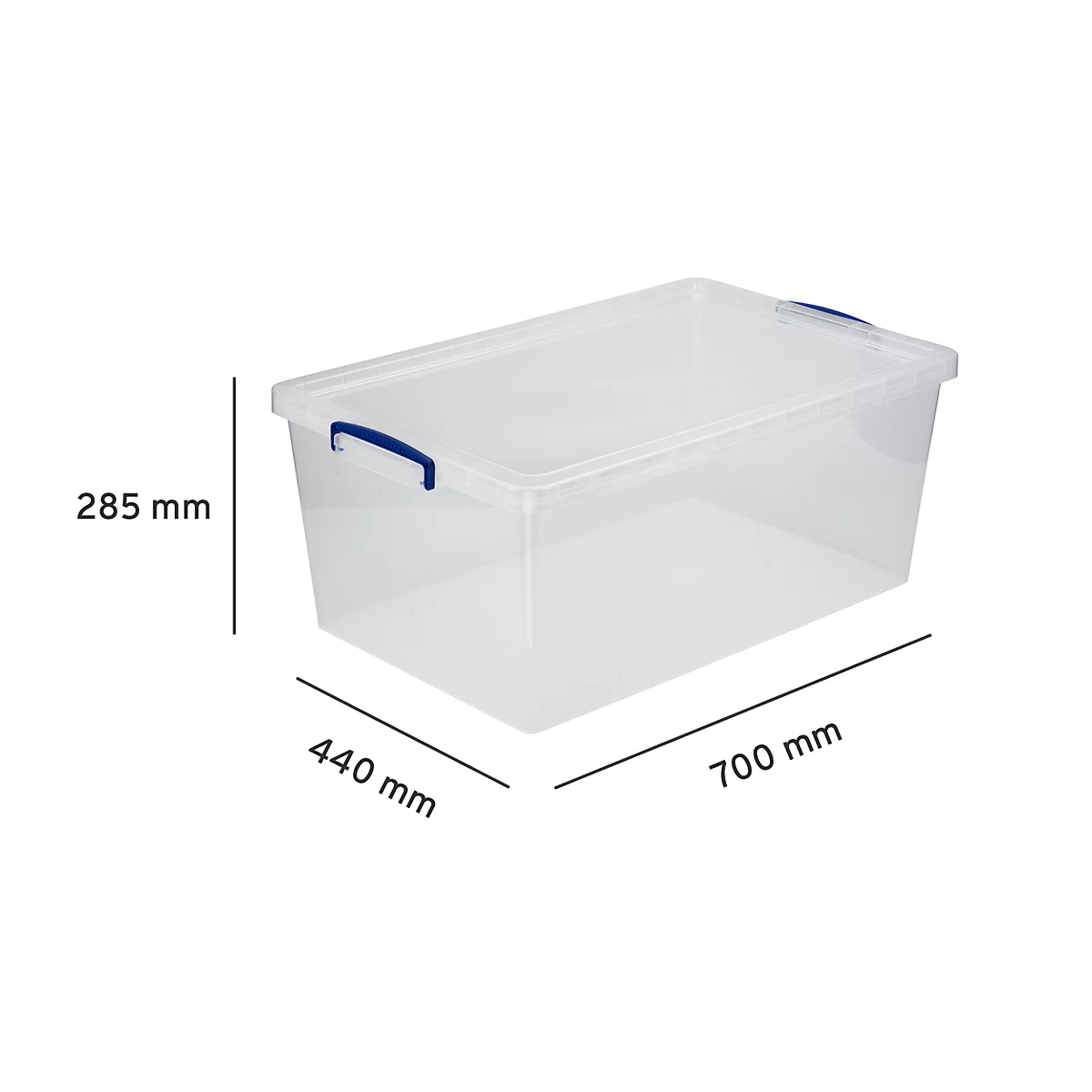 Really Useful Boxes Aufbewahrungsboxen, transparent, mit Deckel, 62L, 5 Stück