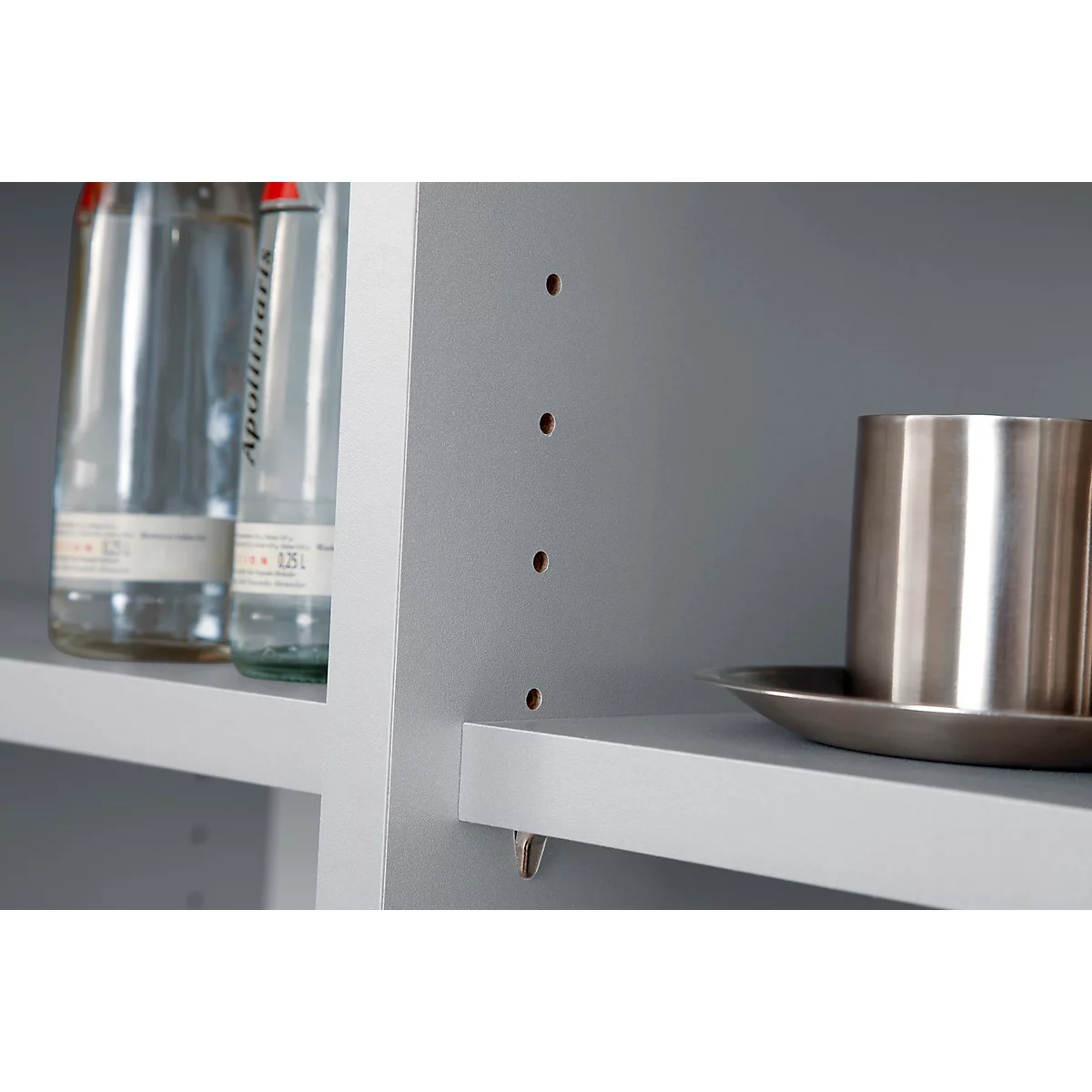 Receptiebalie Cool - B 1400 x D 580 x H 1130 mm - gelakt - zilverkleur