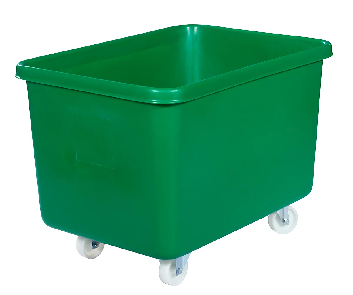 Rechteckbehälter, Kunststoff, fahrbar, 340 l, grün