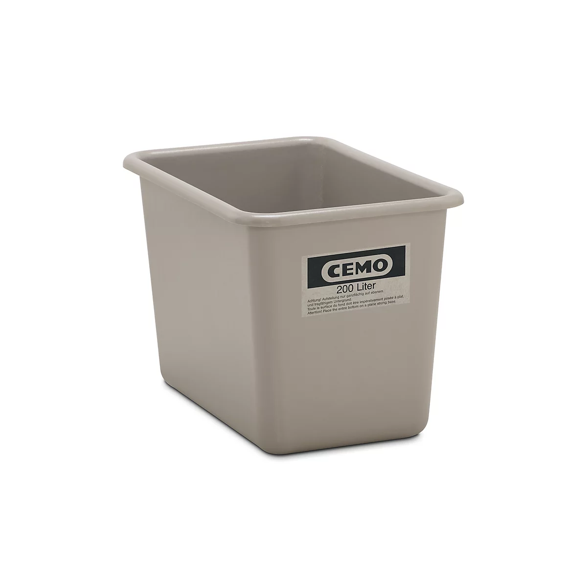 Rechteckbehälter Standard, grau, 200 l hoch