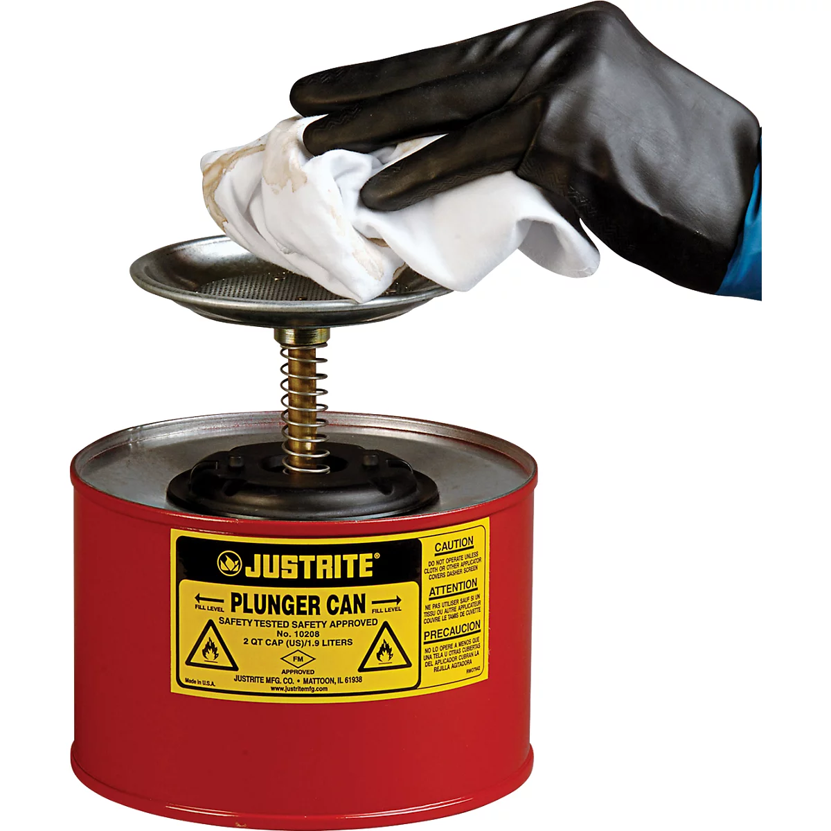 Récipient humecteur en tôle d’acier PREMIUM Line, rouge, ø 185 x H 187 mm, 2 L