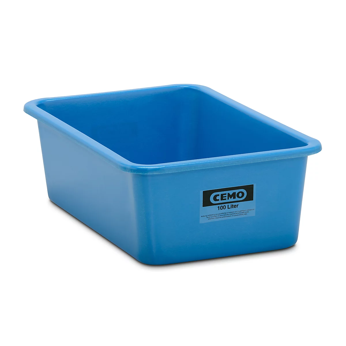 Recipiente rectangular estándar, PRFV, 100 l, azul