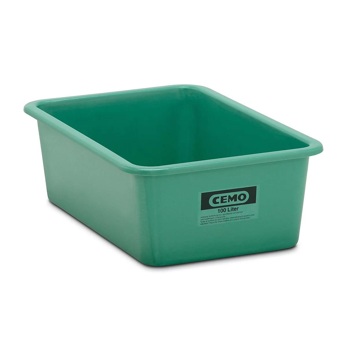 Recipiente rectangular estándar, PRFV, 100 l, verde