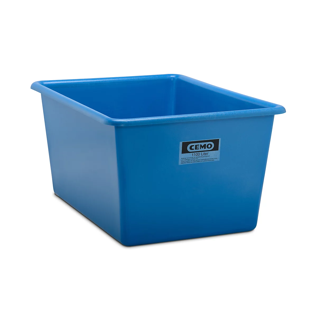 Recipiente rectangular estándar, PRFV, 1100 l, azul