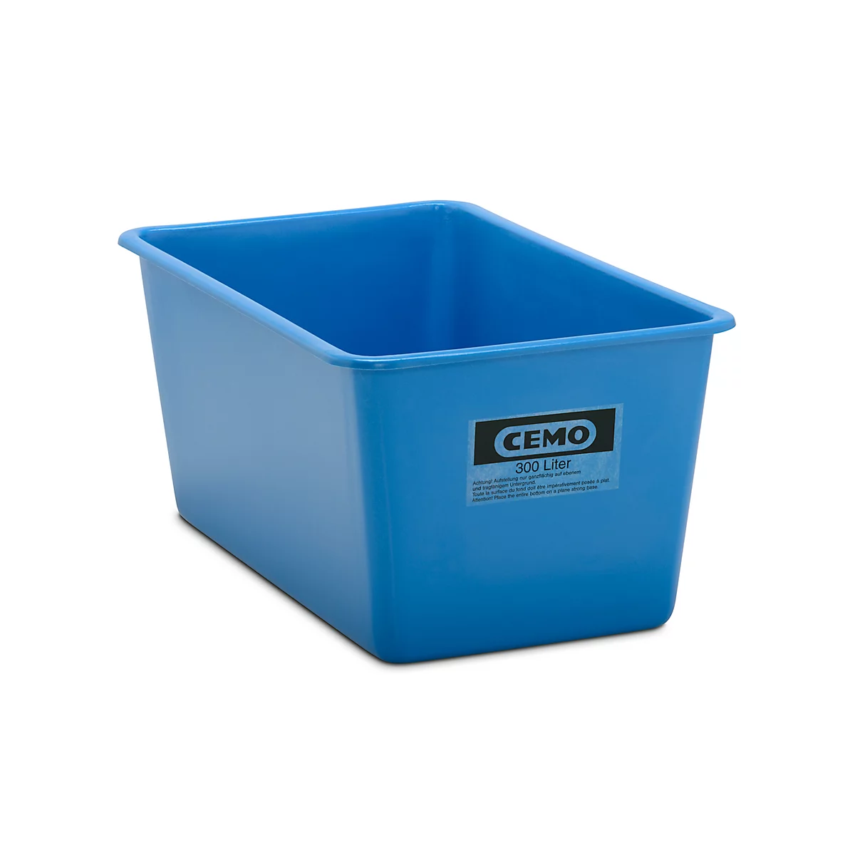 Recipiente rectangular estándar, PRFV, 300 l, azul