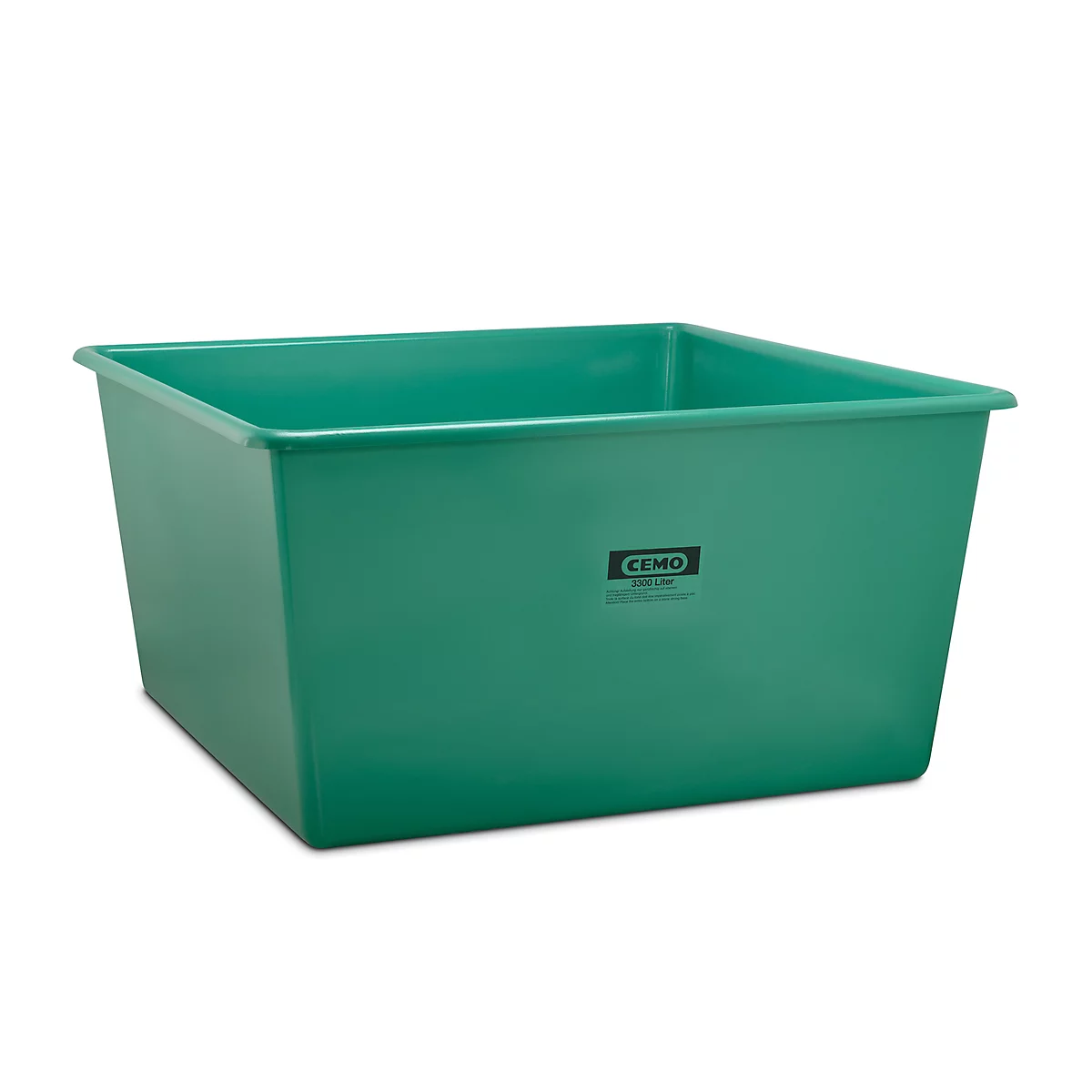 Recipiente rectangular estándar, PRFV, 3300 l, verde