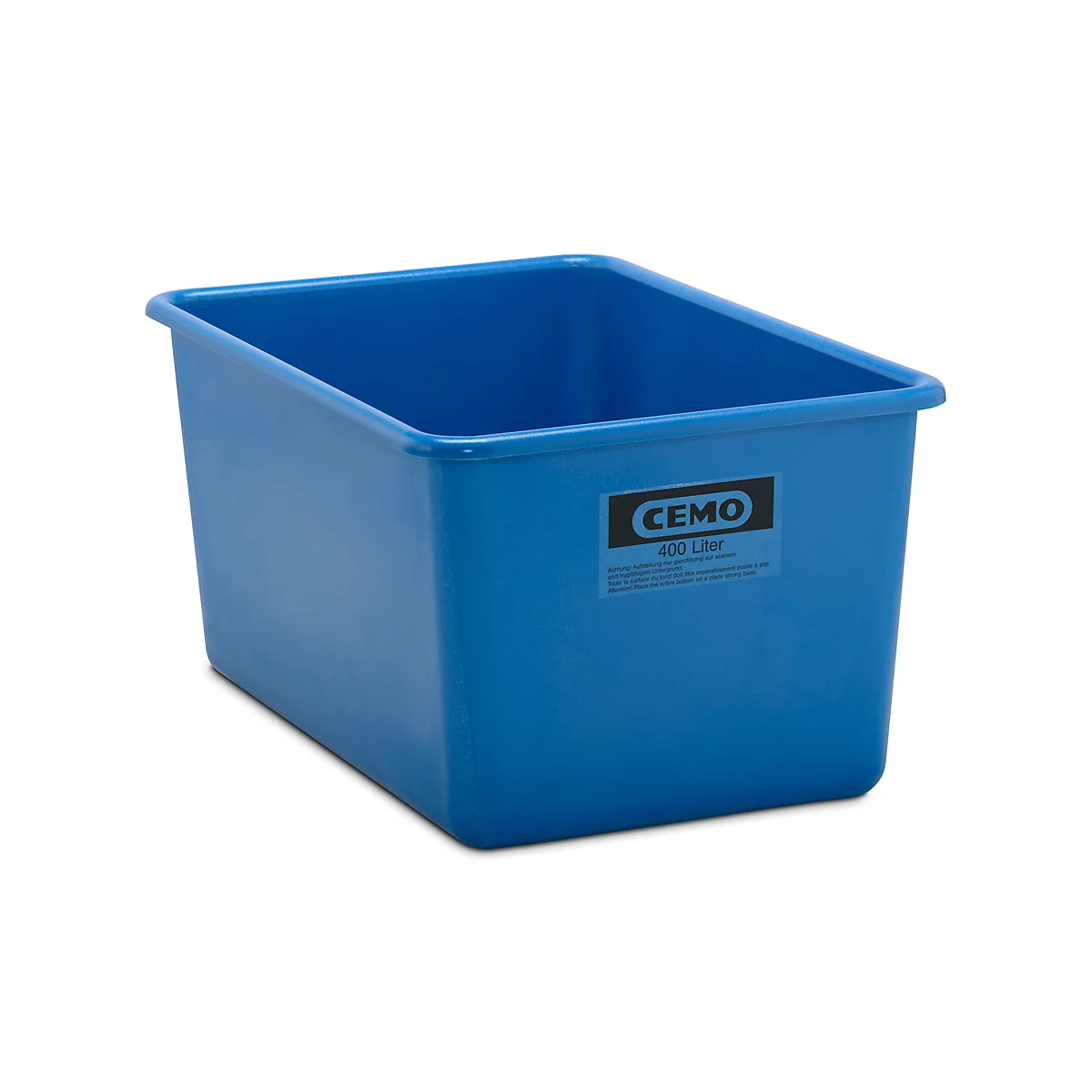 Recipiente rectangular estándar, PRFV, 400 l, azul