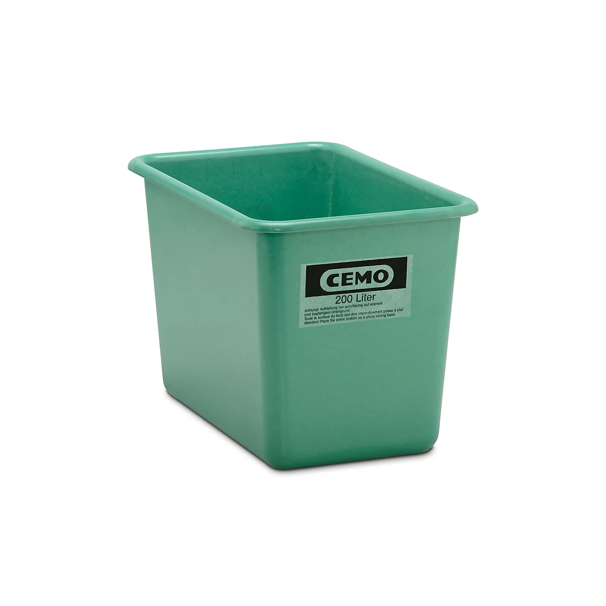 Recipiente rectangular estándar, verde, 200 l alto