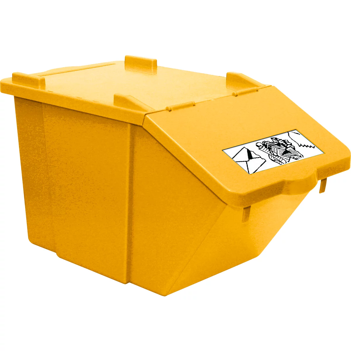 Recogedor de residuos reciclables Ökonom, apilable, 45 l, amarillo