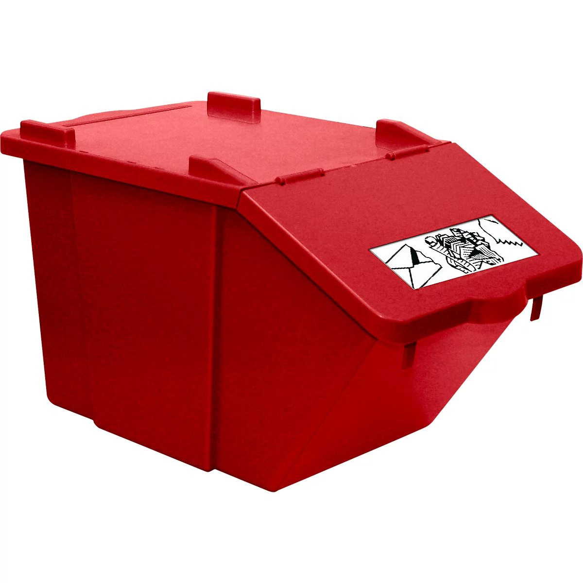 Recogedor de residuos reciclables Ökonom, apilable, 45 l, rojo