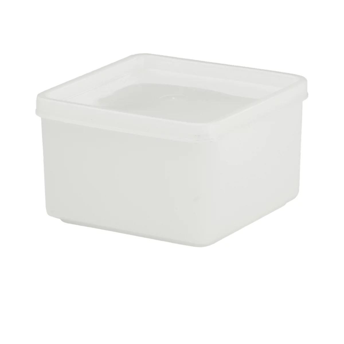 White square container with lid on white background.