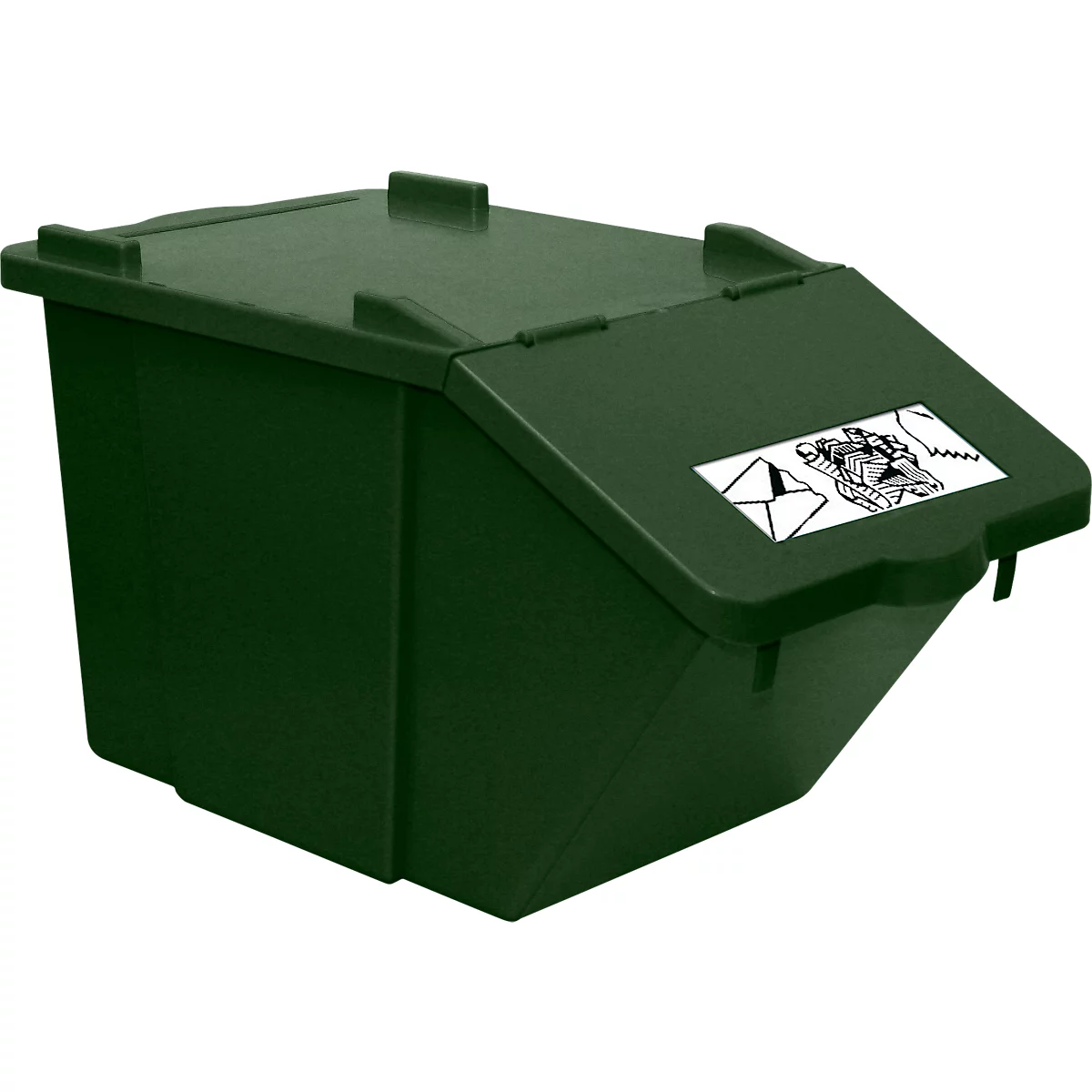 Recyclebare afvalverzamelaar Ökonom, stapelbaar, 45 l, groen