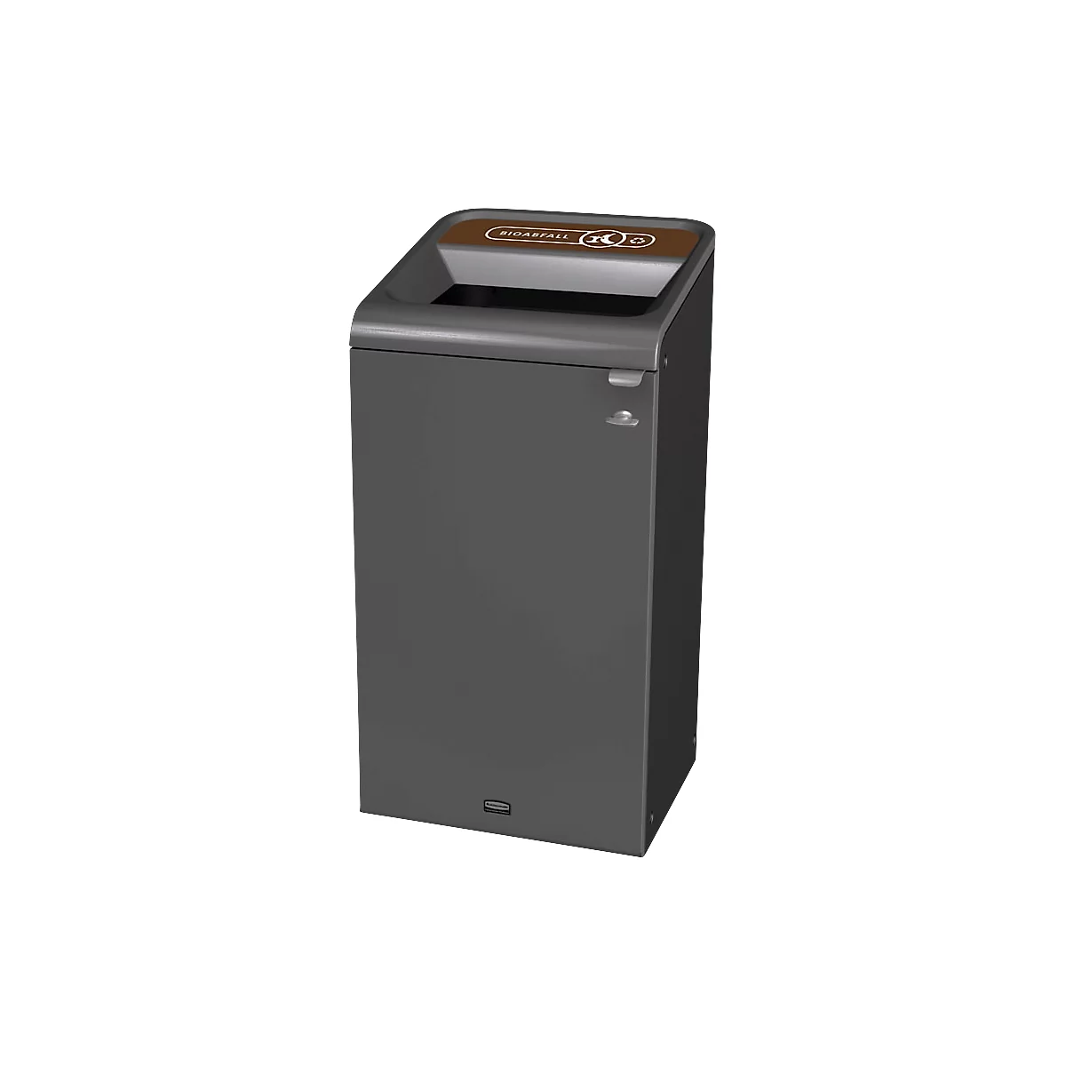 Recyclingstation Rubbermaid Configure, für Bioabfall, 87 l, Magnetverbindung, B 495 x T 489 x H 975 mm, braun