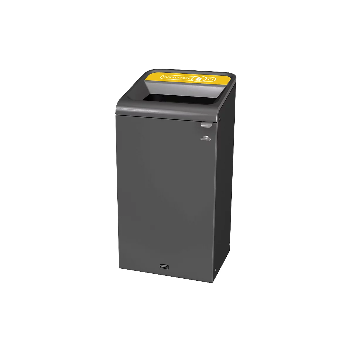 Recyclingstation Rubbermaid Configure, für Kunststoff, 87 l, Magnetverbindung, B 495 x T 489 x H 975 mm, gelb
