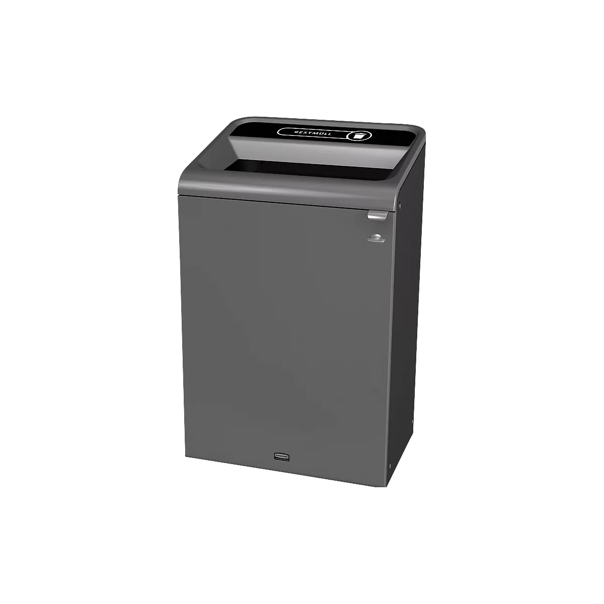 Recyclingstation Rubbermaid Configure, für Restmüll, 125 l, Magnetverbindung, B 495 x T 610 x H 975 mm, schwarz