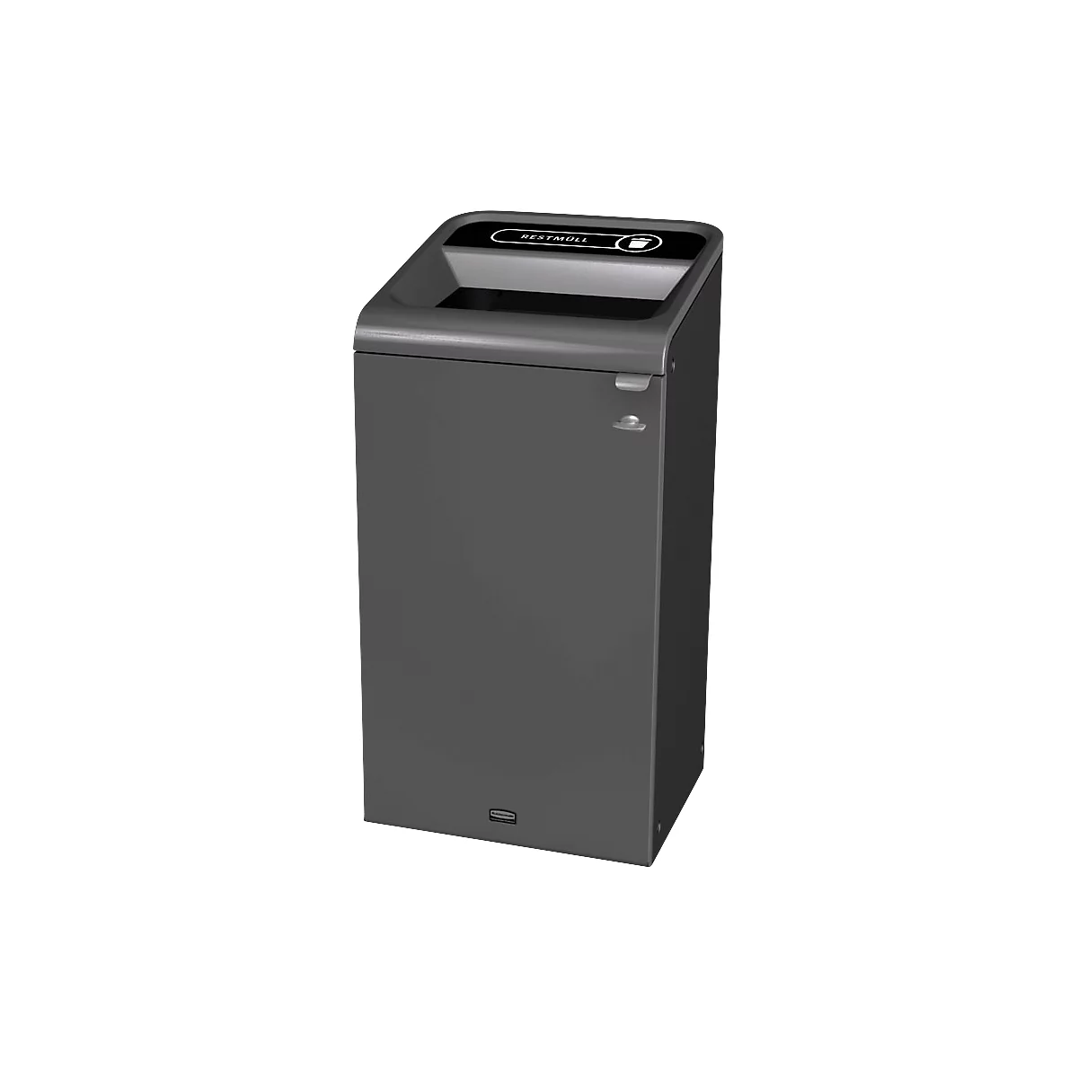 Recyclingstation Rubbermaid Configure, für Restmüll, 87 l, Magnetverbindung, B 495 x T 489 x H 975 mm, schwarz