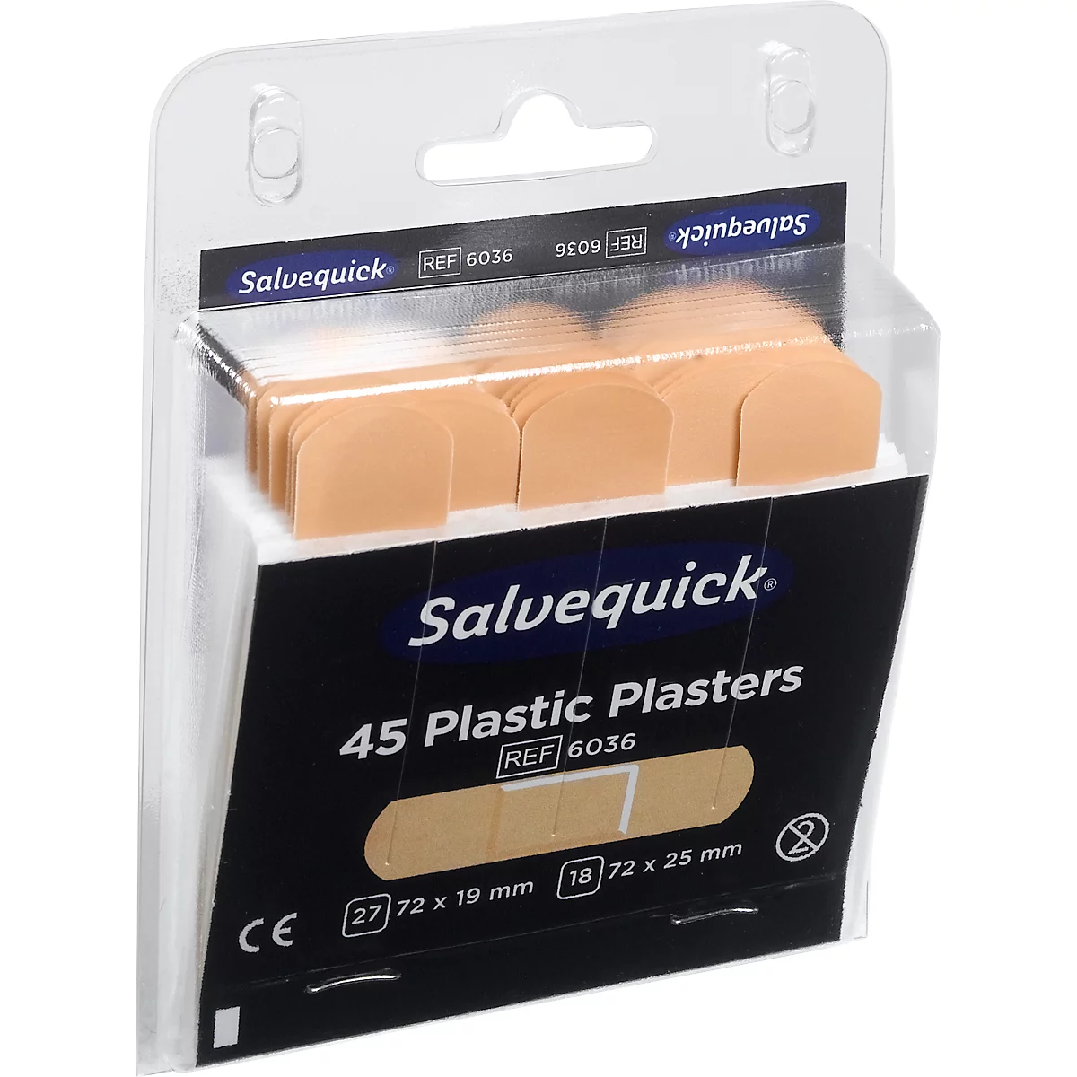 Refill-Einsatz Salvequick® 6036, für Pflasterspender & Pflasterbox, 45 Pflasterstrips, wasserabweisend