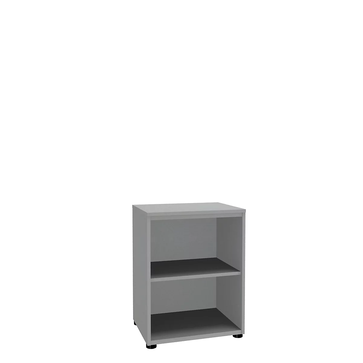 Regal, einteilig, B 600 mm, 2 OH, silber