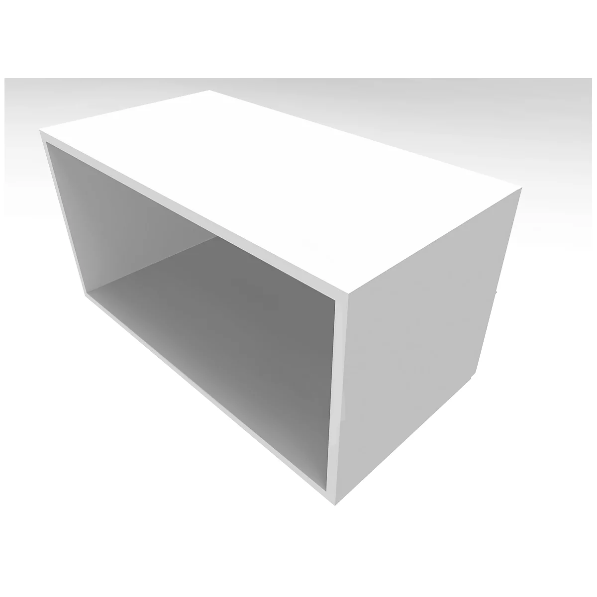 Regal QUANDOS BOX, 1 Ordnerhöhe, B 800 x T 420 x H 374 mm, weiß
