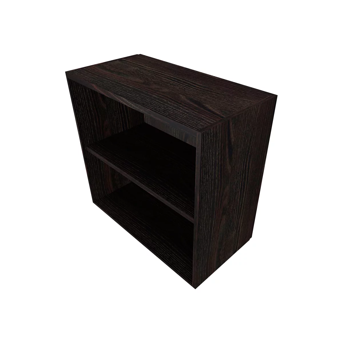 Regal QUANDOS BOX, 2 Ordnerhöhen, B 800 x T 420 x H 748 mm, Mooreiche