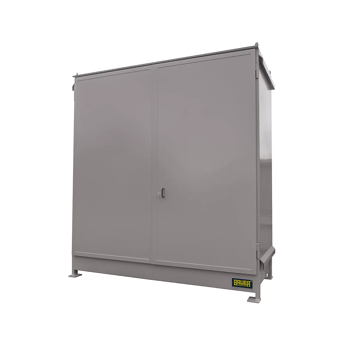Regalcontainer BAUER CEN 29-2 IBC, Stahl, Doppelflügeltor, B 3175 x T 1480 x H 3445 mm, grau