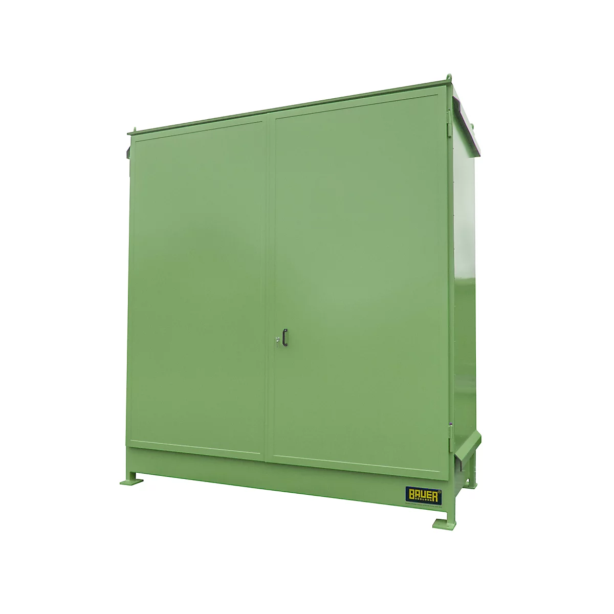 Regalcontainer BAUER CEN 29-2 IBC, Stahl, Doppelflügeltor, B 3175 x T 1480 x H 3445 mm, grün