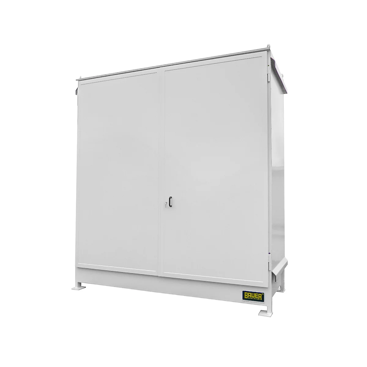 Regalcontainer BAUER CEN 29-2 IBC, Stahl, Doppelflügeltor, B 3175 x T 1480 x H 3445 mm, weiß