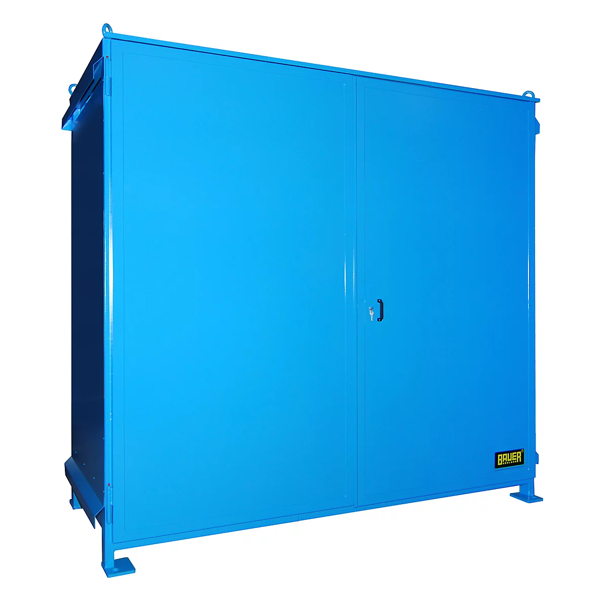 Regalcontainer BAUER CEN 29-2, Stahl, Doppelflügeltor, B 3175 x T 1480 x H 2980 mm, blau
