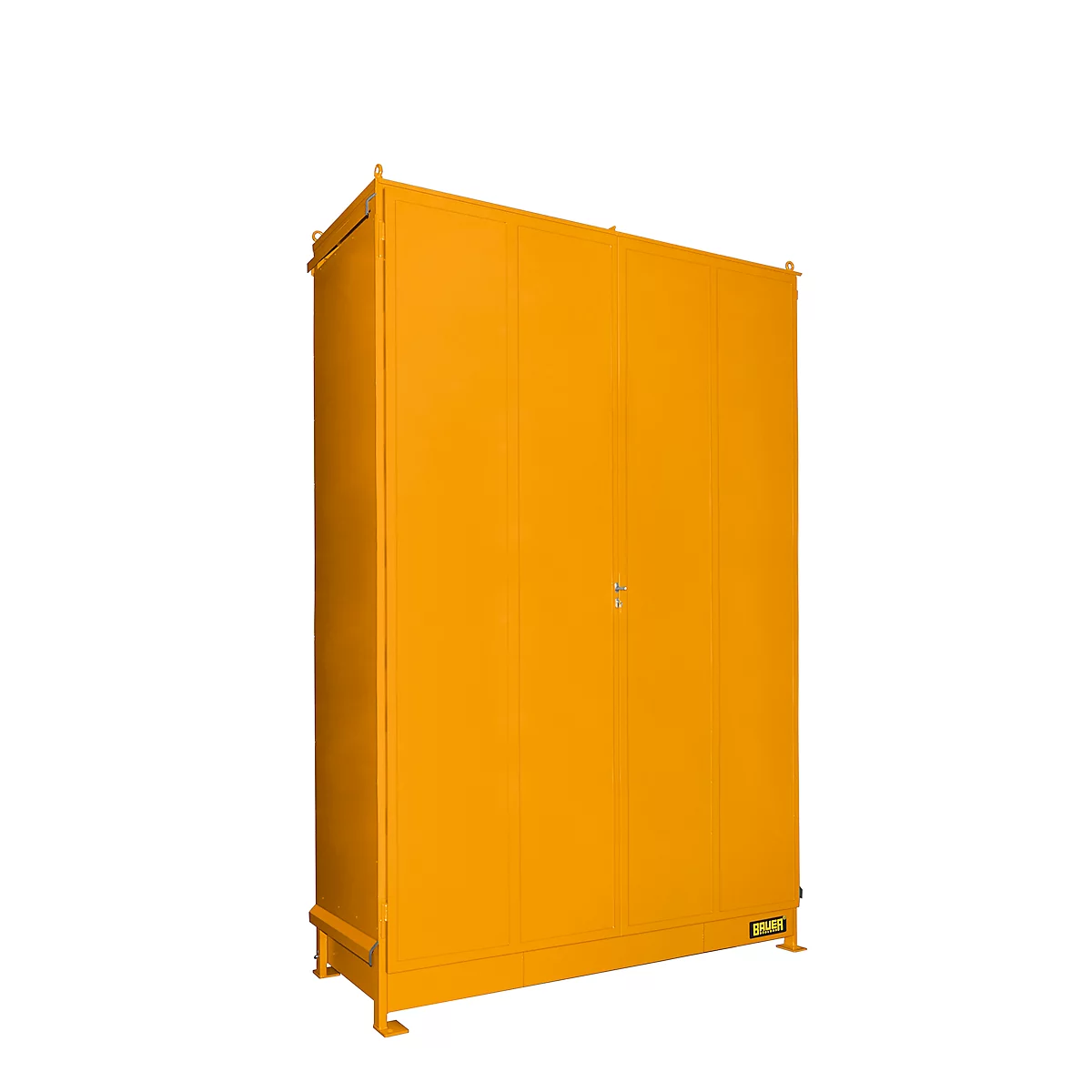 Regalcontainer BAUER CEN 33-3 IBC, Stahl, Doppelflügeltor, B 3610 x T 1500 x H 4985 mm, orange