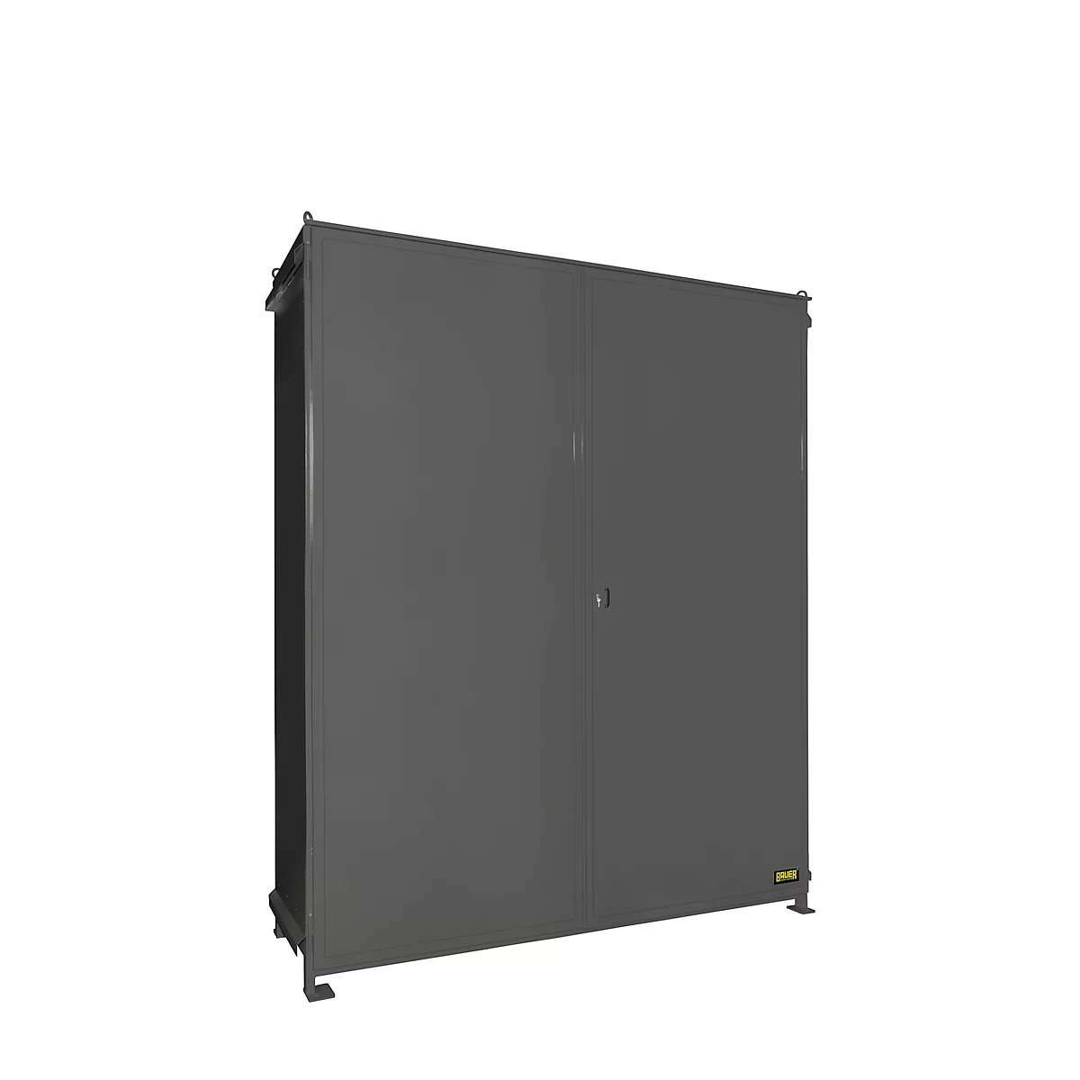 Regalcontainer BAUER CEN 36-3, Stahl, Doppelflügeltor, B 4195 x T 1585 x H 4535 mm, grau