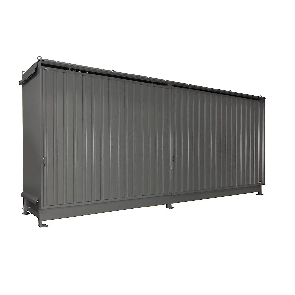 Regalcontainer BAUER CEN 65-2 IBC, Stahl, Schiebetor, B 6915 x T 1550 x H 3445 mm, grau