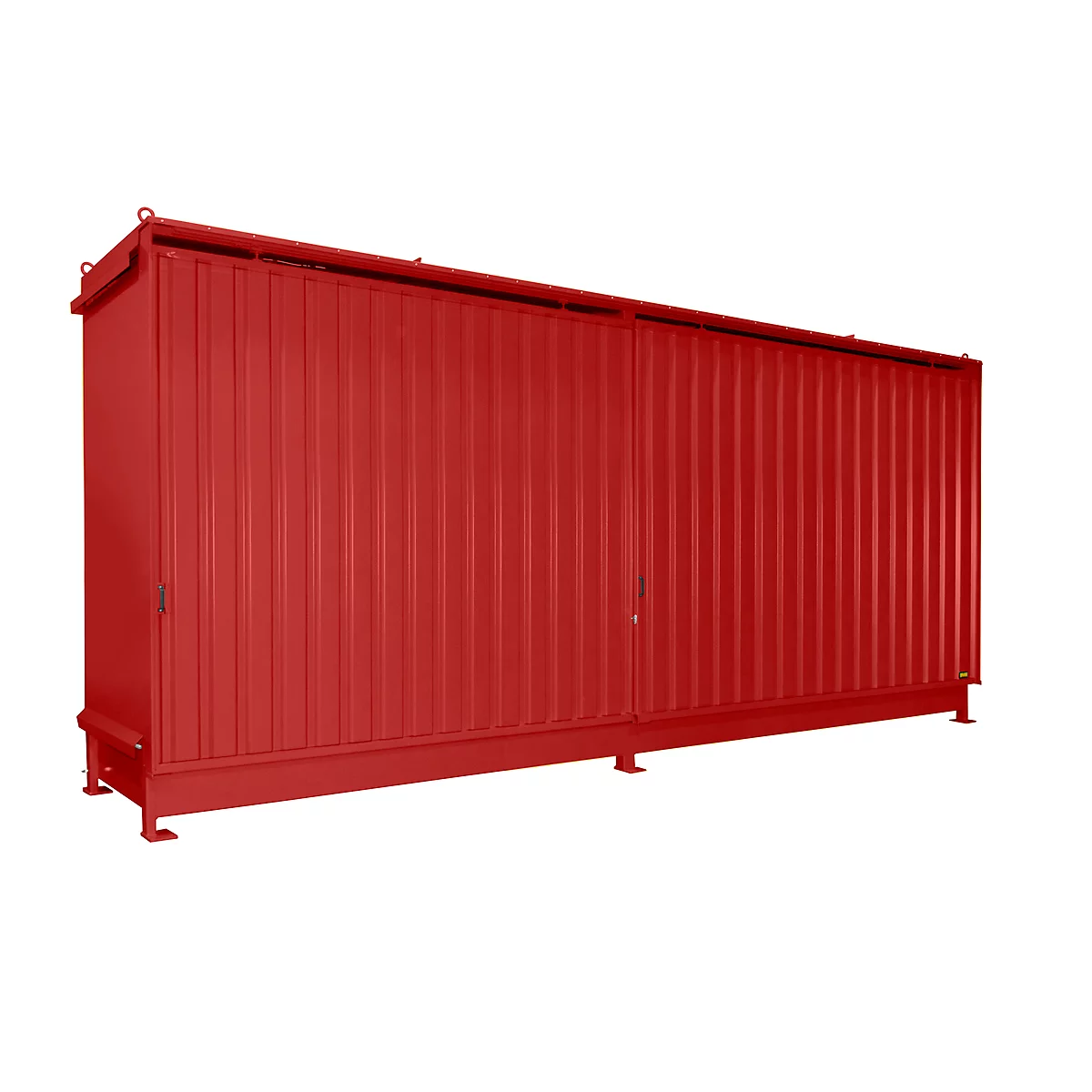 Regalcontainer BAUER CEN 65-2 IBC, Stahl, Schiebetor, B 6915 x T 1550 x H 3445 mm, rot