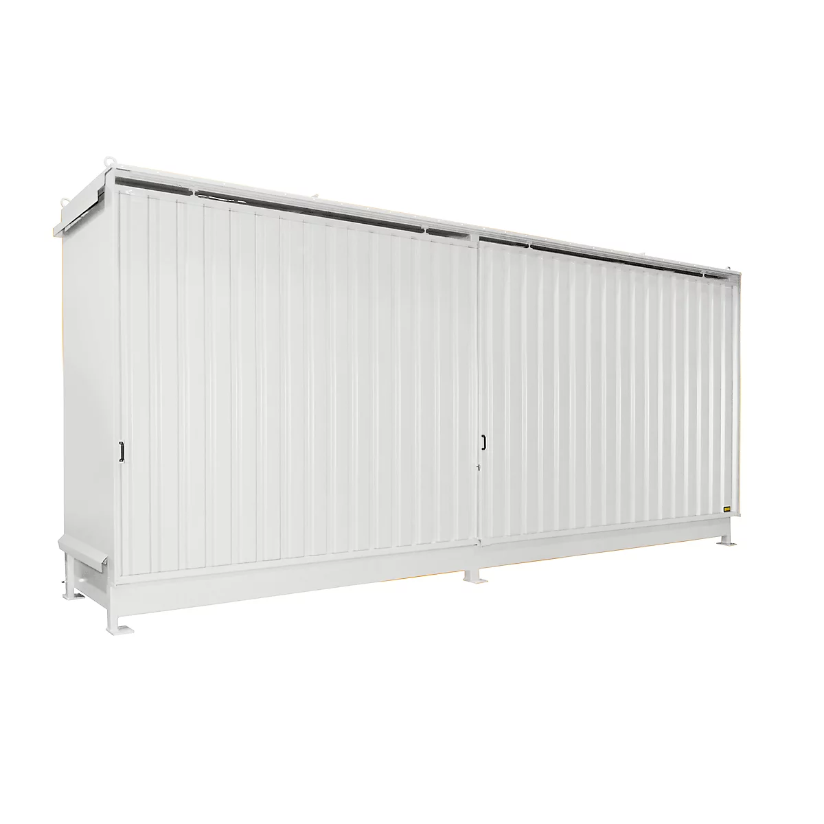 Regalcontainer BAUER CEN 65-2 IBC, Stahl, Schiebetor, B 6915 x T 1550 x H 3445 mm, weiß