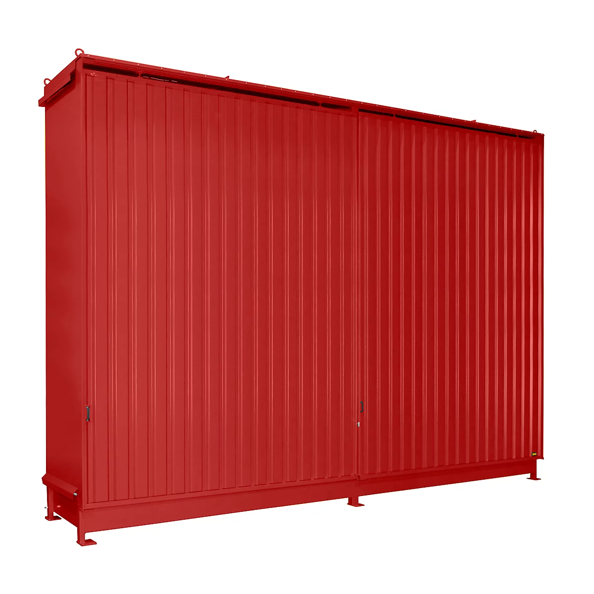 Regalcontainer BAUER CEN 65-3 IBC, Stahl, Schiebetor, B 7200 x T 1600 x H 4965 mm, rot