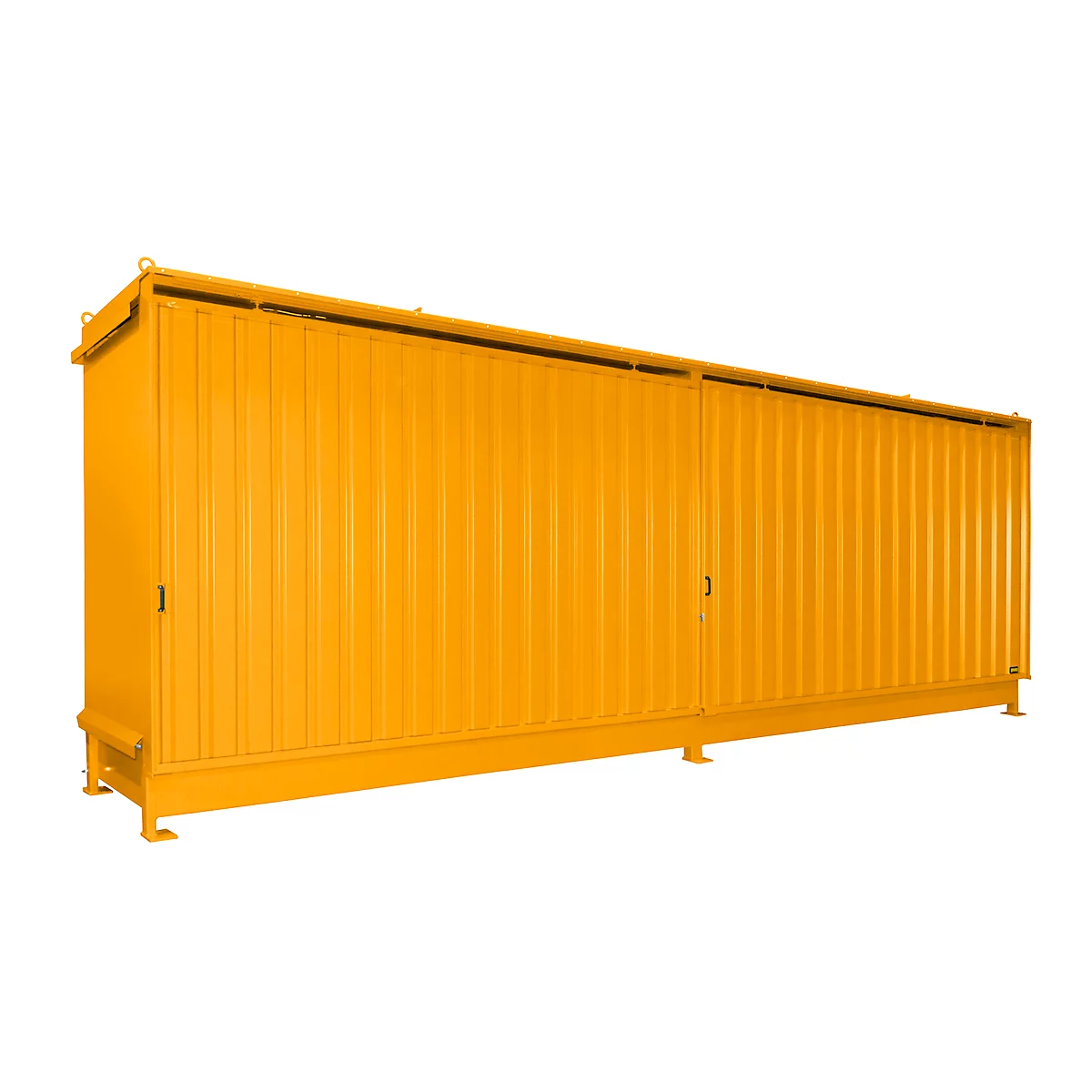 Regalcontainer BAUER CEN 75-2, Stahl, Schiebetor, B 7615 x T 1550 x H 3145 mm, orange