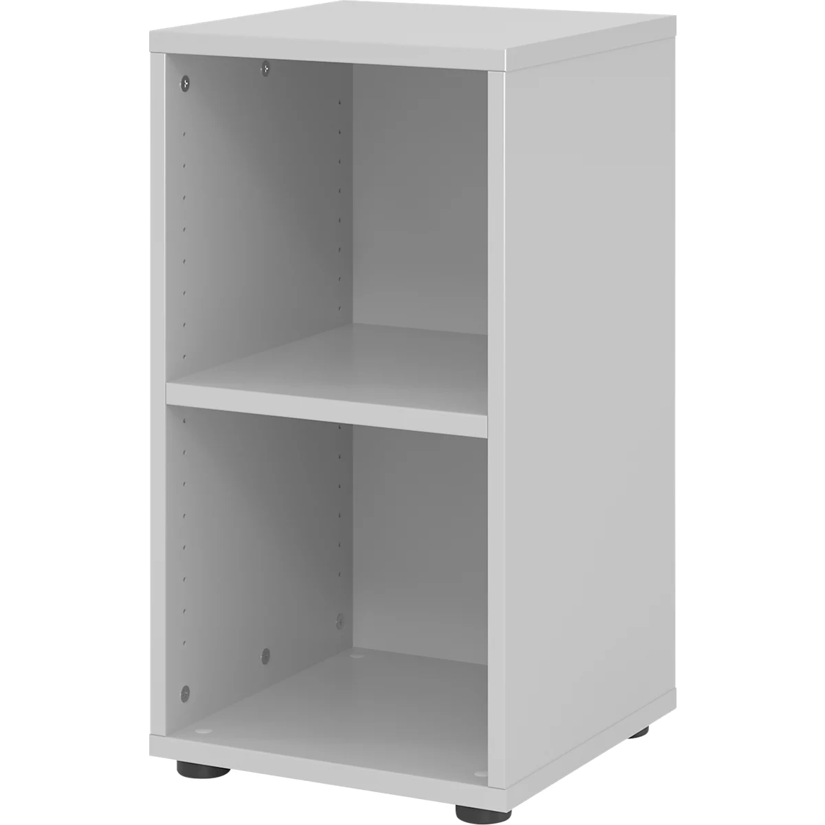 Regale Breno, 2 OH, 28 kg je Boden, B 400 x T 400 x H 748 mm, Spanplatte, lichtgrau