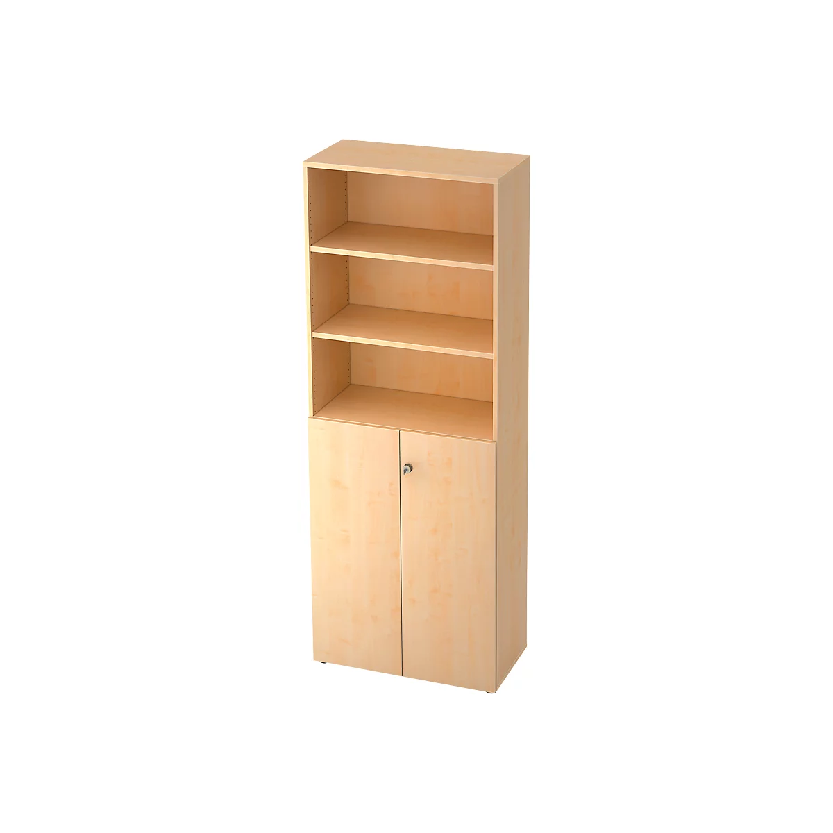 Regalschrank TOPAS LINE, 3 OH Regal/3 OH Türen, Ahorn/Ahorn