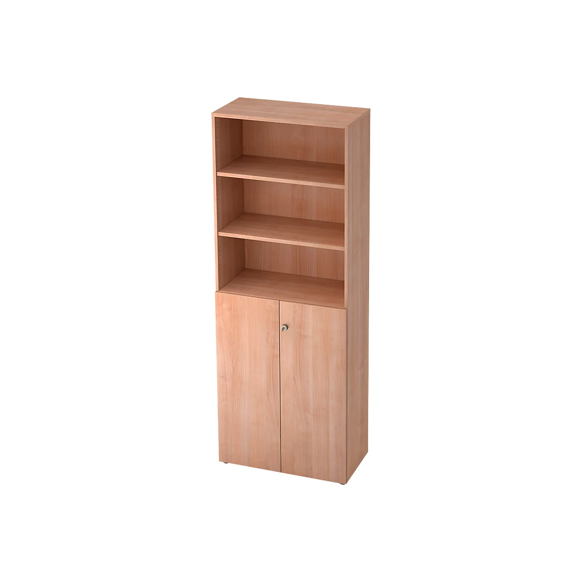Regalschrank TOPAS LINE, 3 OH Regal/3 OH Türen, Nussbaum/Nussbaum