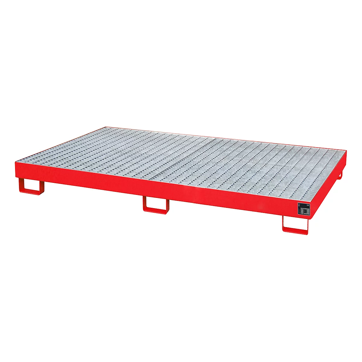 Regalwanne Typ RW/GR 2200-1, mit Gitterrost, rot RAL3000