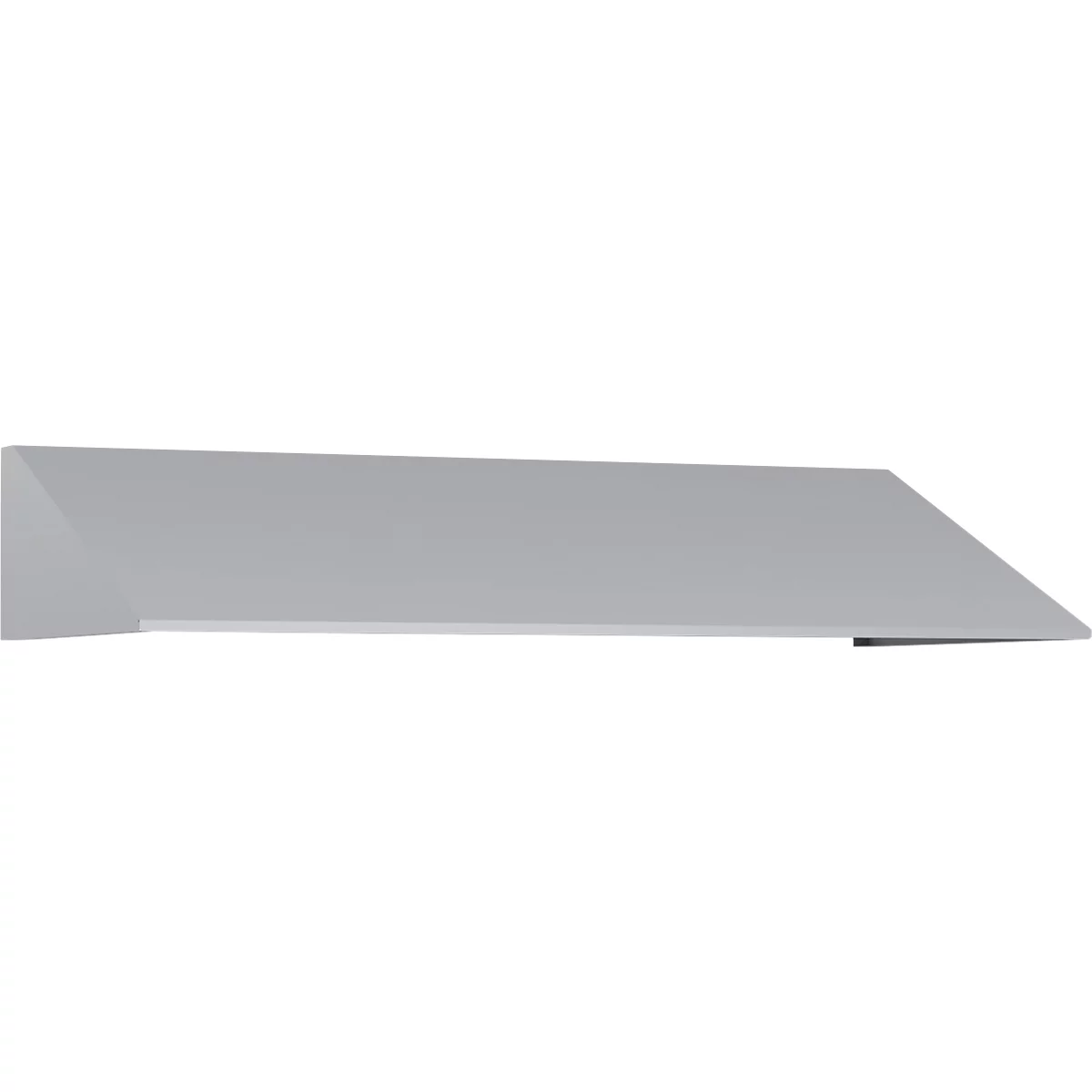 Hotte de cuisine grise. Design incliné vers l'arrière, rectangulaire.