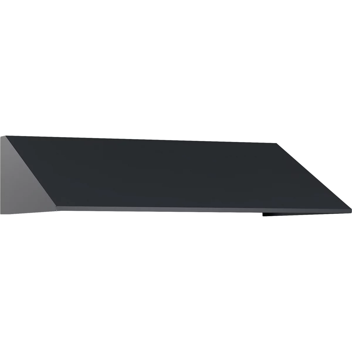 Rectangle gris foncé, coupé en biais. Le bord est gris clair.