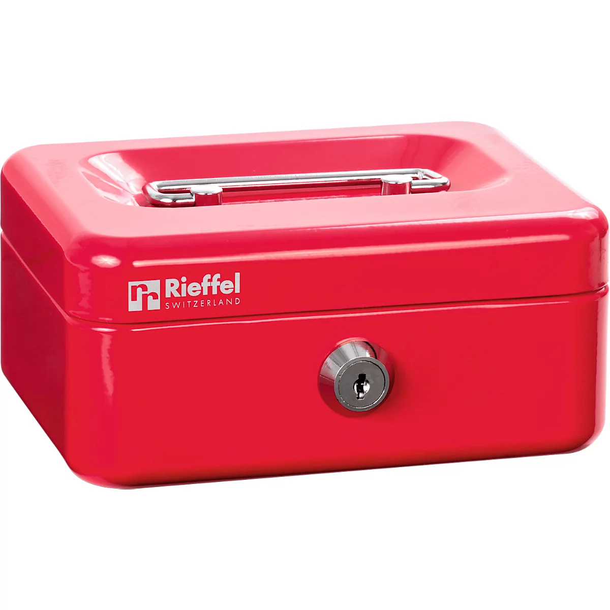 Reiffel Geldkassette mit Einwurfschlitz, Zylinderschloss, B 125 x H 60 x T 95 mm, rot