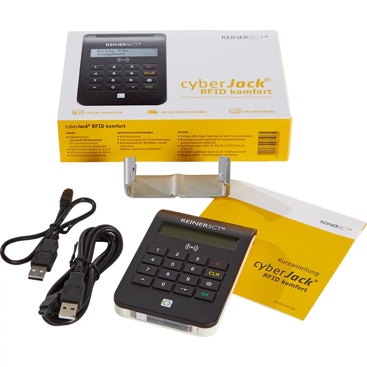REINERSCT chipkaartenlezer cyberjack RFID comfort, PIN-invoer, multi-applicaties