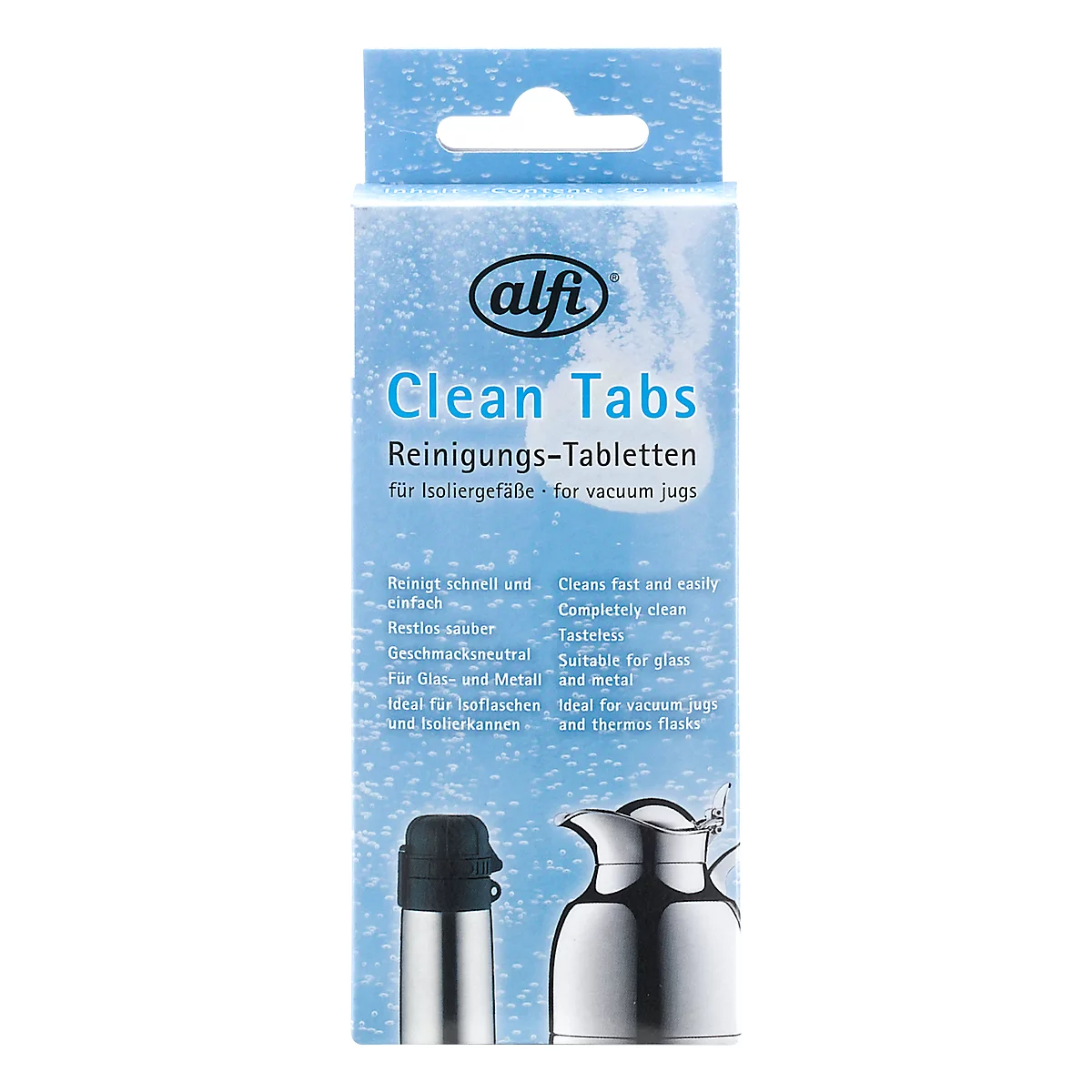 Reingungstabs alfi Clean Tabs, für Isolierkannen & Isolierflaschen aus Glas & Metall, geschmacksneutral, weiß, 20 Stück