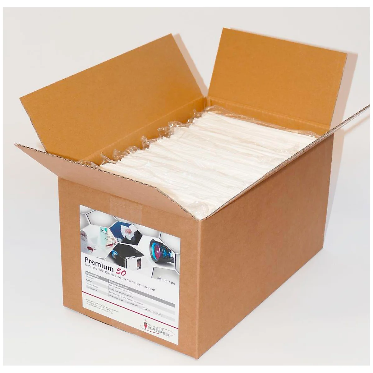 Reinigungstuch Premium 50, f. glatte Oberflächen, kratzer- & flusenfrei, PET/PA, weiß, 15 St.