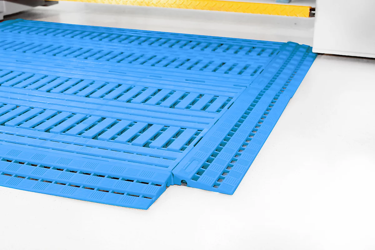 Rejilla de suelo Work Deck, L 1200 x W 600 x H 25 mm, azul