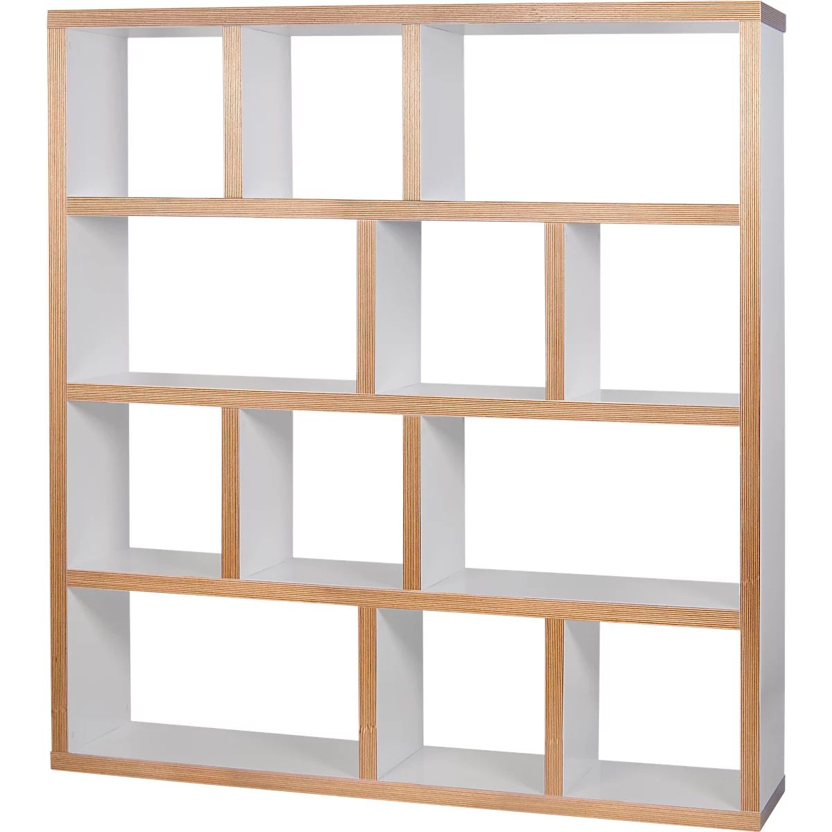 Rek Berlijn, honingraatplaat, wit/multiplex, B 1500 x D 340 x H 1590 mm