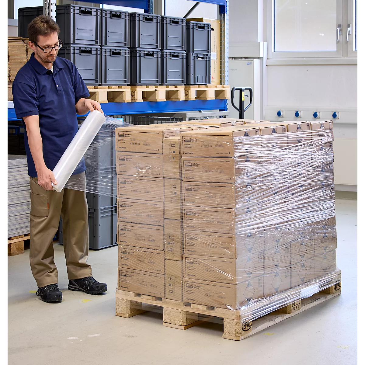 Rekfolie, 430 mm x 600 m, 12 my, 4 rollen