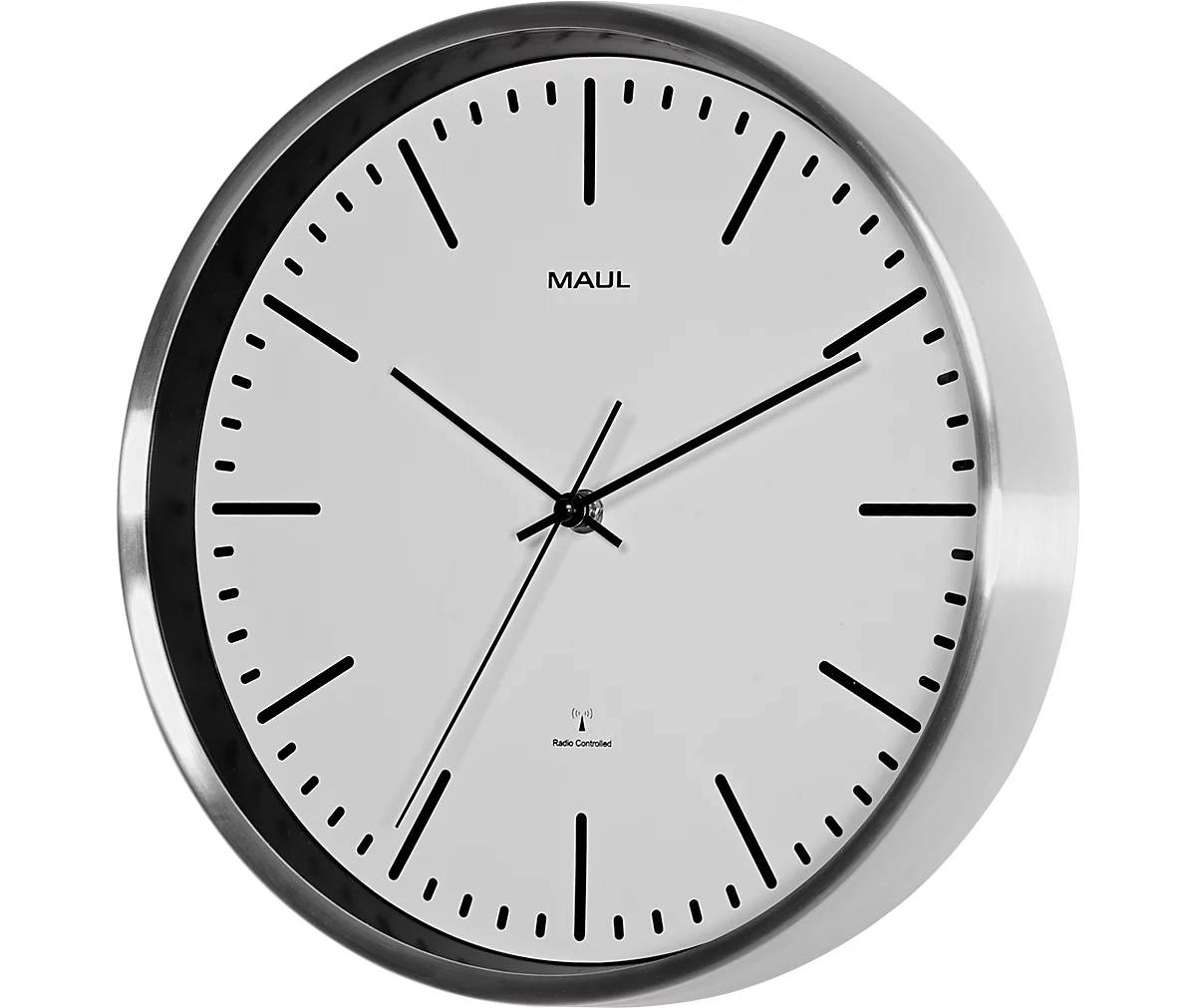 Reloj de pared MAUL MAULfly, diámetro 30 cm, Reloj radiocontrolado, blanco
