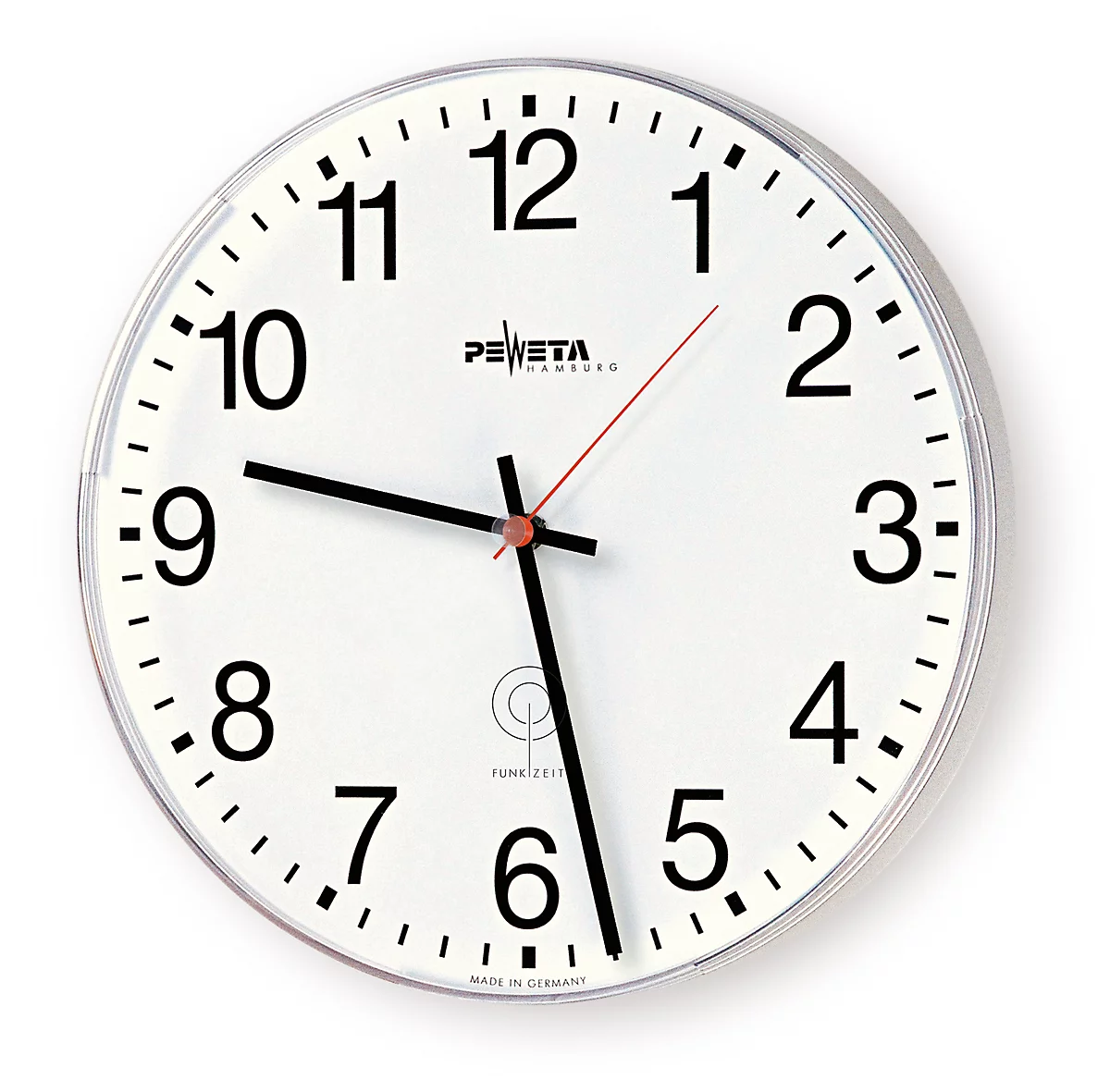 Reloj de pared radiocontrolado, Ø 400 mm, a pilas o a la red 230 V
